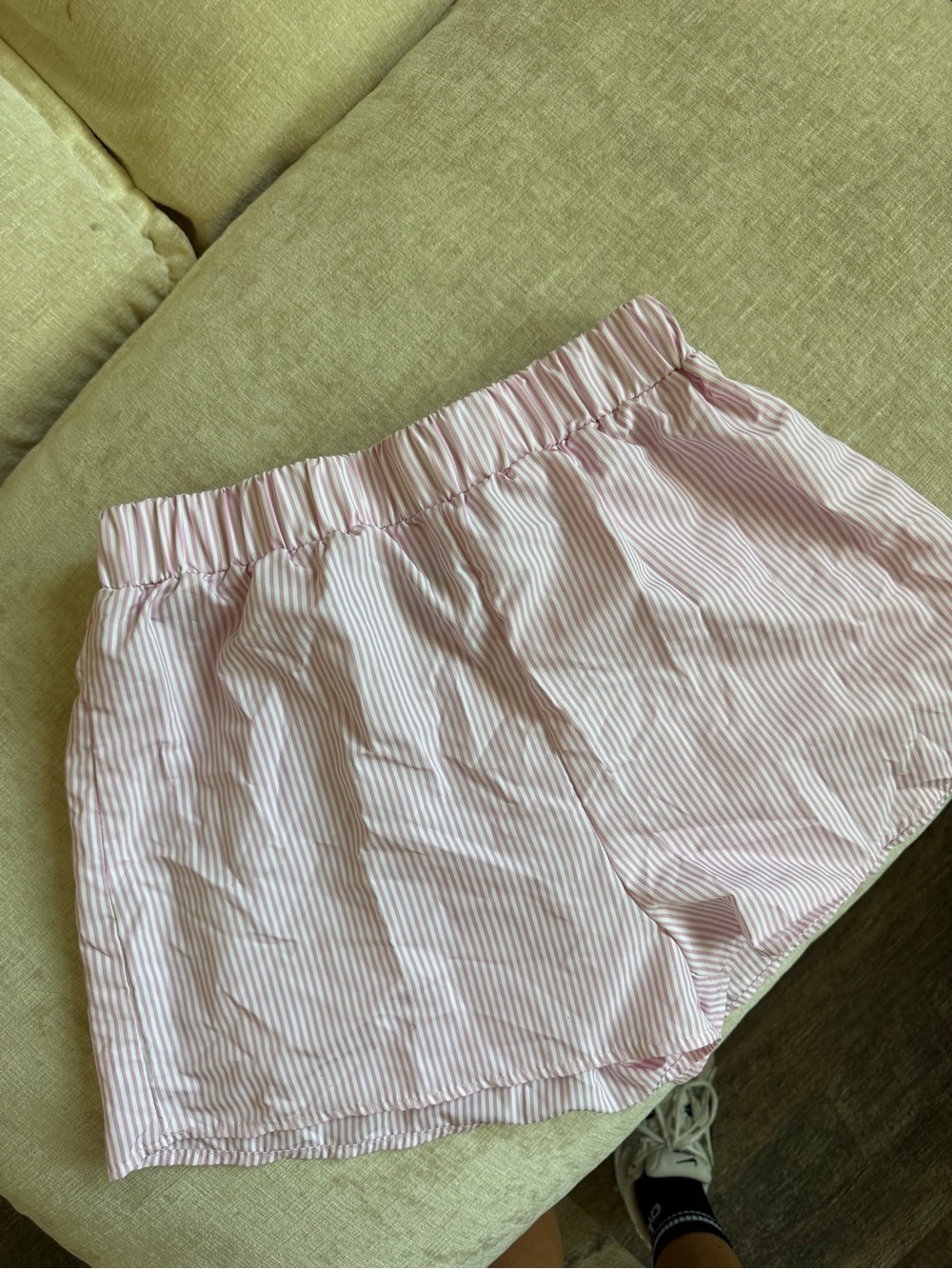 Women's Pink & White Stripe Shorts